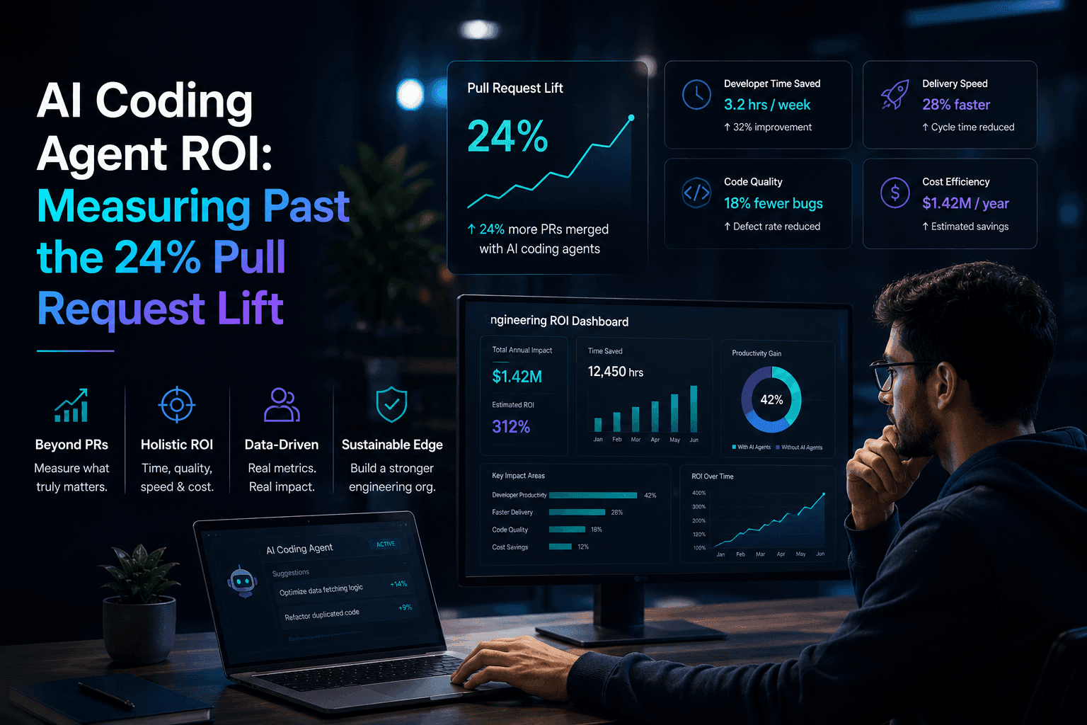 AI Coding Agent ROI: Measuring Past the 24% Pull Request Lift