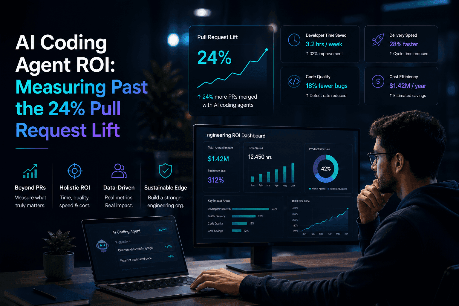 AI Coding Agent ROI: Measuring Past the 24% Pull Request Lift