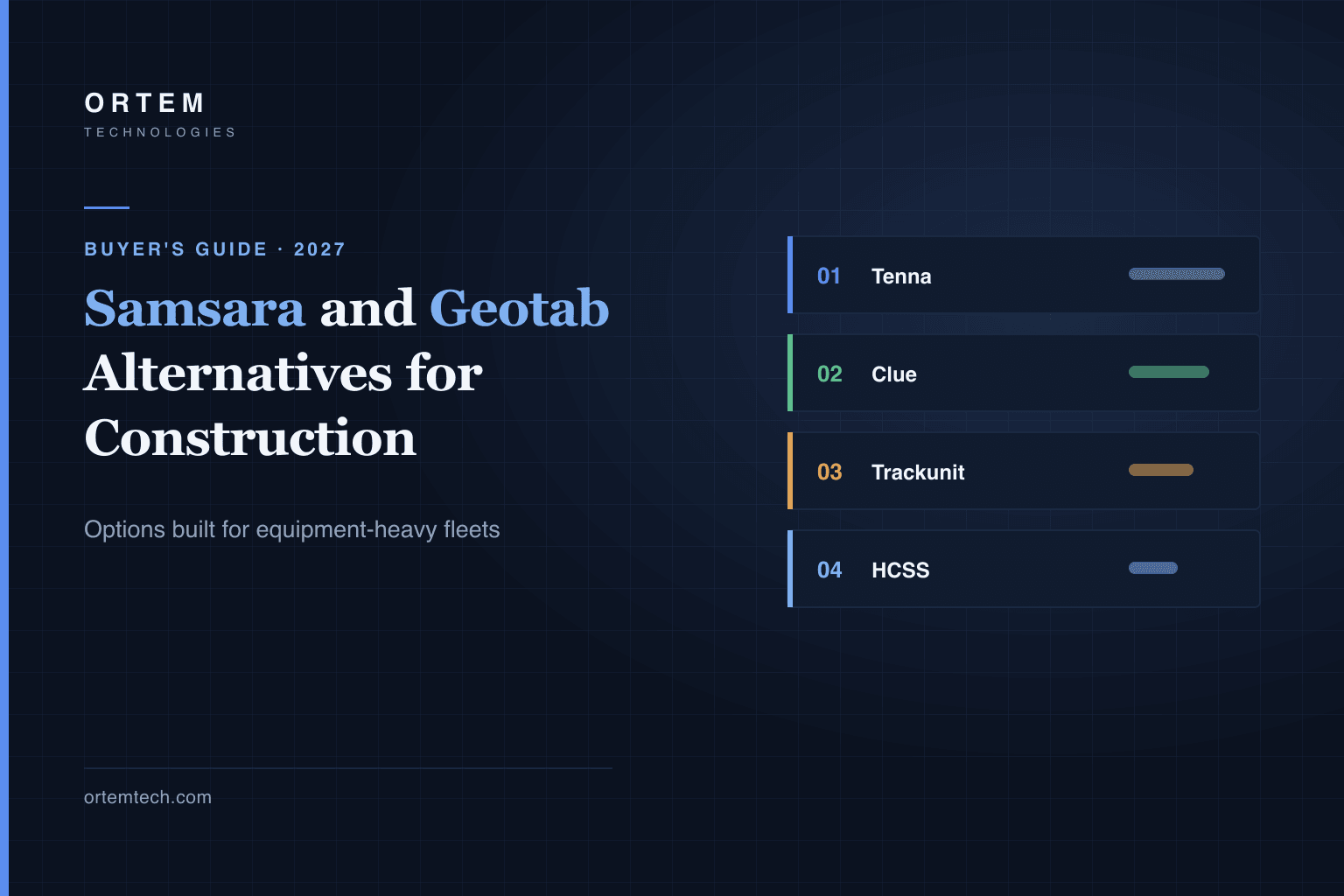 Best Samsara and Geotab Alternatives for Construction in 2027
