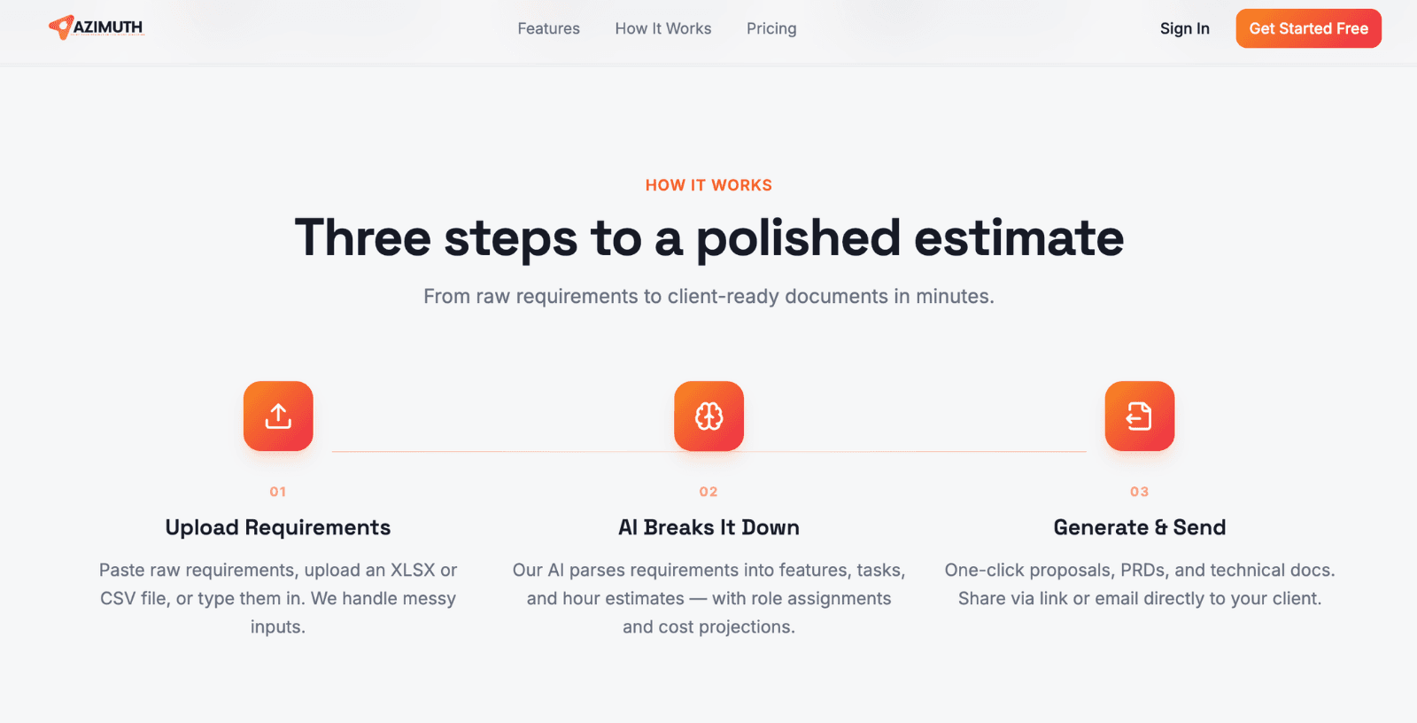 Azimuth — AI-Powered Project Estimation & Proposal SaaS screenshot 1