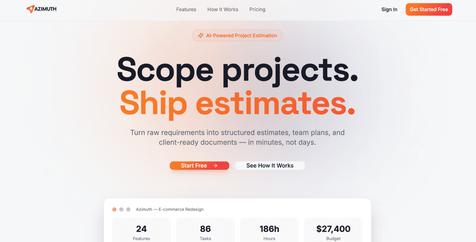 Azimuth — AI-Powered Project Estimation & Proposal SaaS