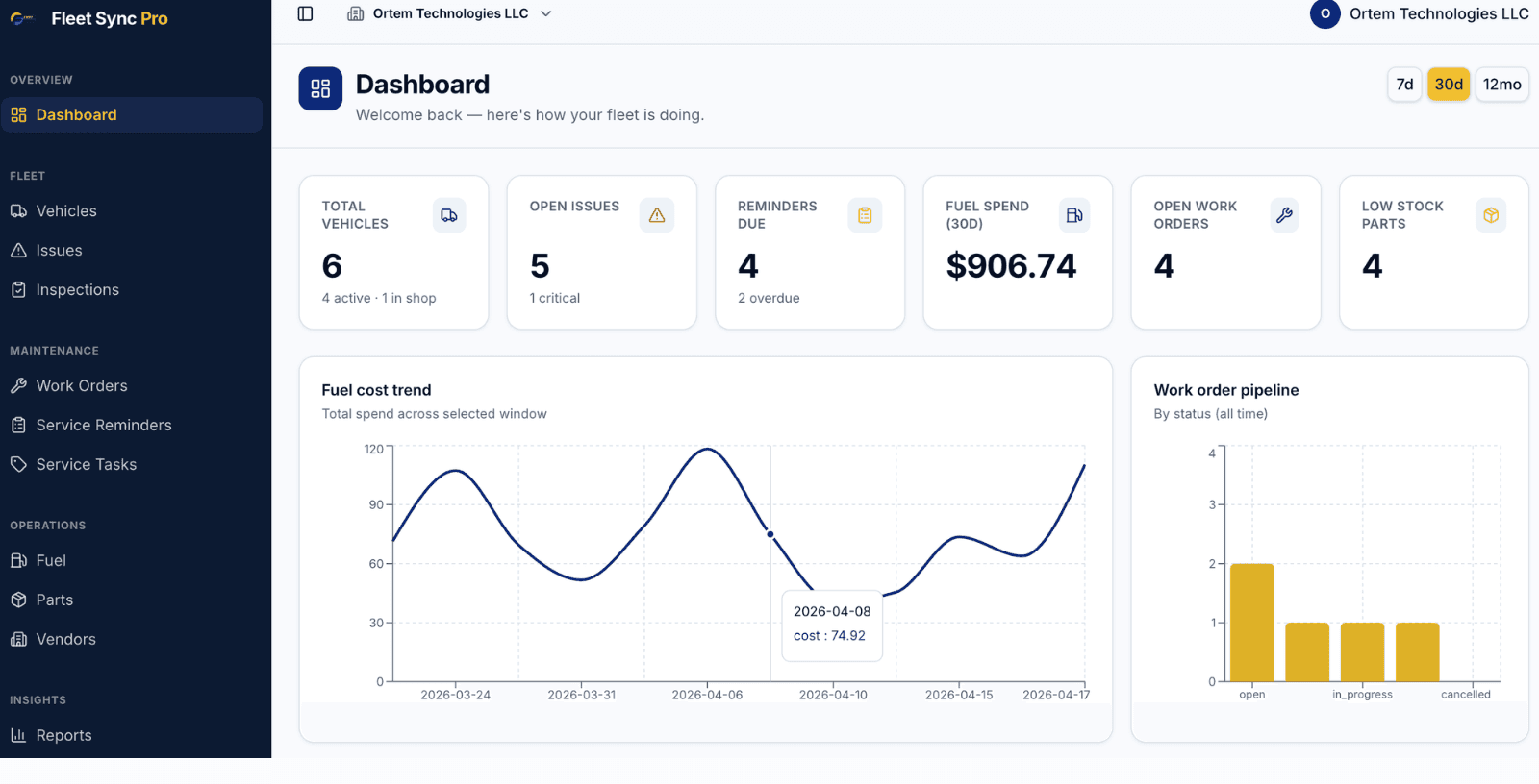 Fleet Sync Pro — Modern Fleet Operations SaaS Platform screenshot 3