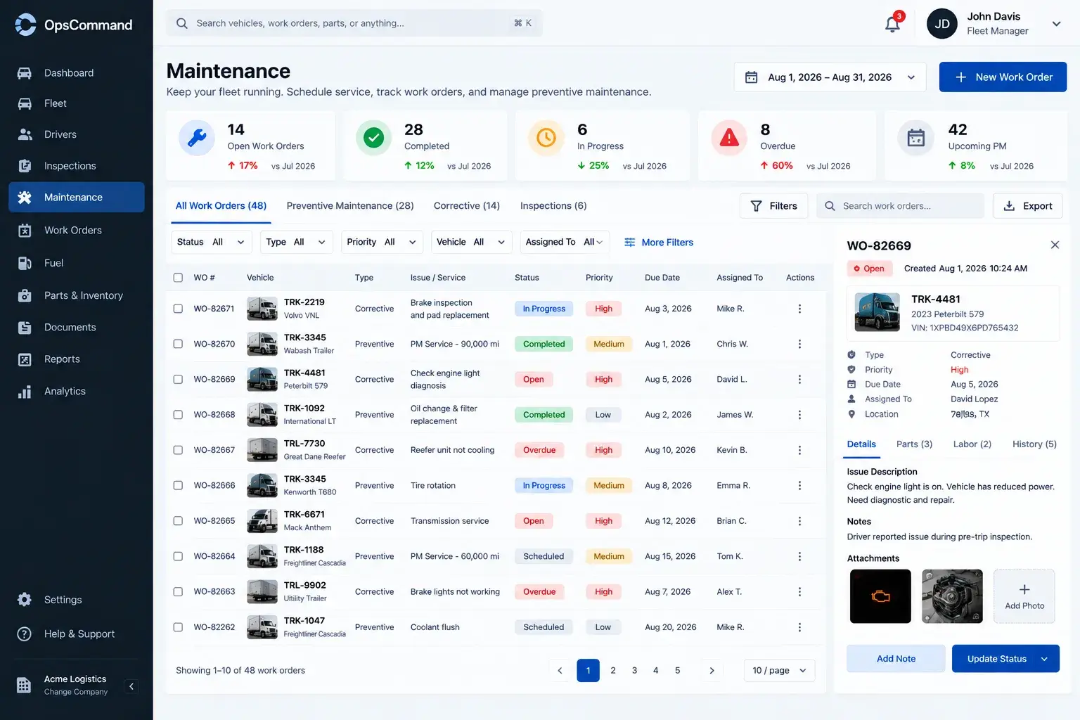 OpsCommand — Enterprise Fleet, Logistics & Intelligent Operations Platform screenshot 4