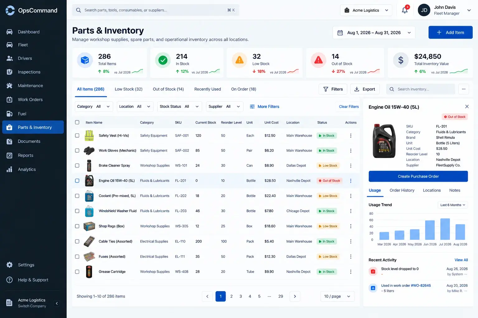 OpsCommand — Enterprise Fleet, Logistics & Intelligent Operations Platform screenshot 5
